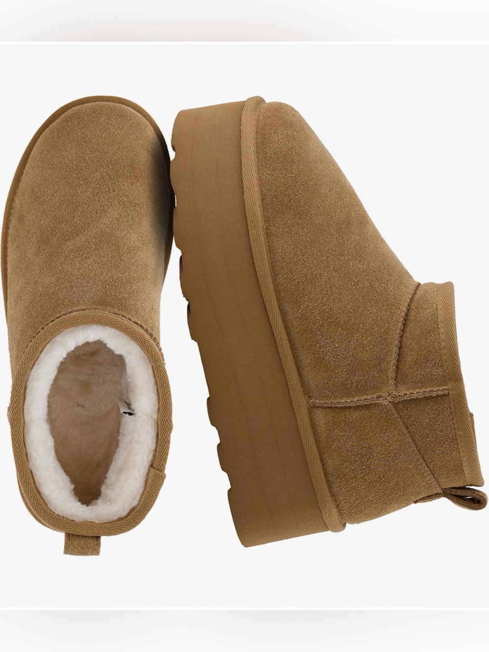 Cushionaire Hippy Women’s Ankle Platform Boots Chestnut 8 Wide Width